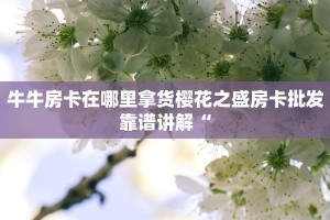 牛牛房卡在哪里拿货樱花之盛房卡批发靠谱讲解“