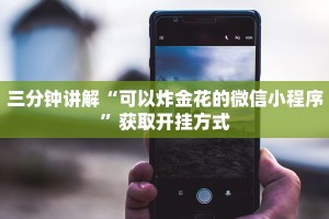 三分钟讲解“可以炸金花的微信小程序”获取开挂方式
